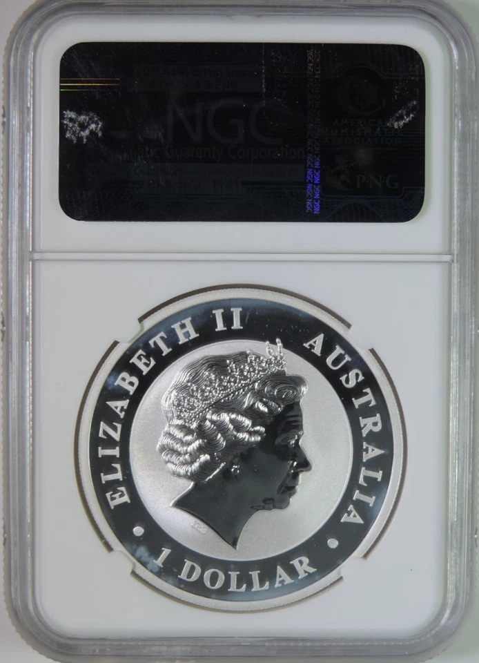 2010 P Australia Kookaburra 1oz .999 Silver $1 Coin NGC MS70 - Image 2 of 4