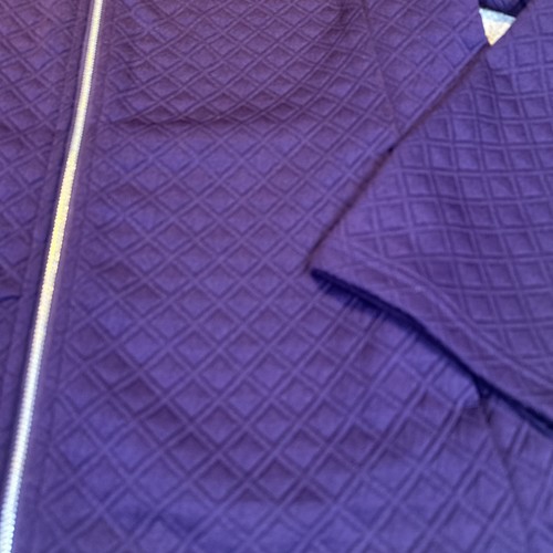 Chicos Plum Purple Zip Up Long Sleeve Quilted Jacket Diamond Pocket Stretch 2 - Picture 5 of 6