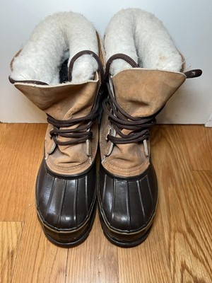 Vintage Eddie Bauer Boots Mens Size 8 Brown Leather Duck Snow Insulated USA Vintage Eddie Bauer Boots Mens Size 8 Brown Leather Duck  main image 3