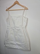 Zara Dress Womens M White Halter Twill Sundress Short Summer Casual Strappy
