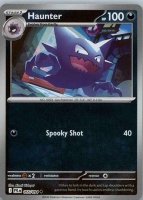 Haunter - 055/094 Reverse Holo Uncommon ME02: Phantasmal Flames NM