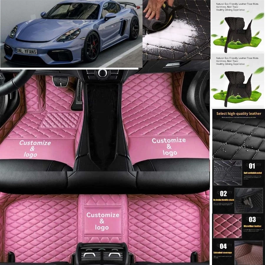 For Porsche Cayman Car Floor Mats Floor Liners Car Carpet Guard Customizable Foto 3 de 4