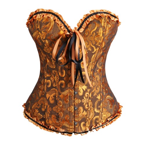 Top corsetto donna stringato raso disossato soprabusto corsetto bustier top vintage plus - Foto 18 di 42