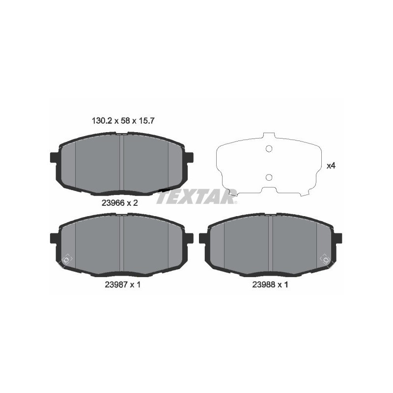 TEXTAR 2396601 Brake Pads Set Front for Cee'D i30 Kona Carens Seltos