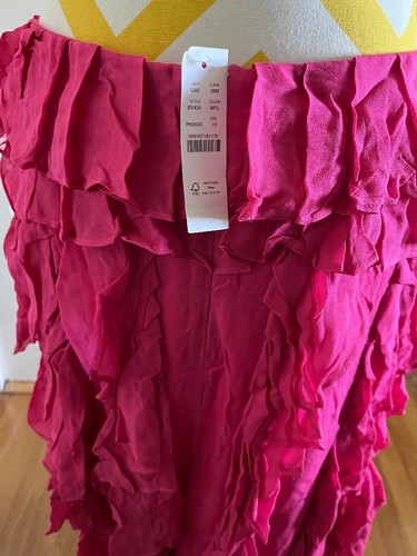 NWT J CREW COLLECTION Limited Edition SZ 10 Pink Ruffle Chiffon Maxi Skirt BV439 - Picture 4 of 6