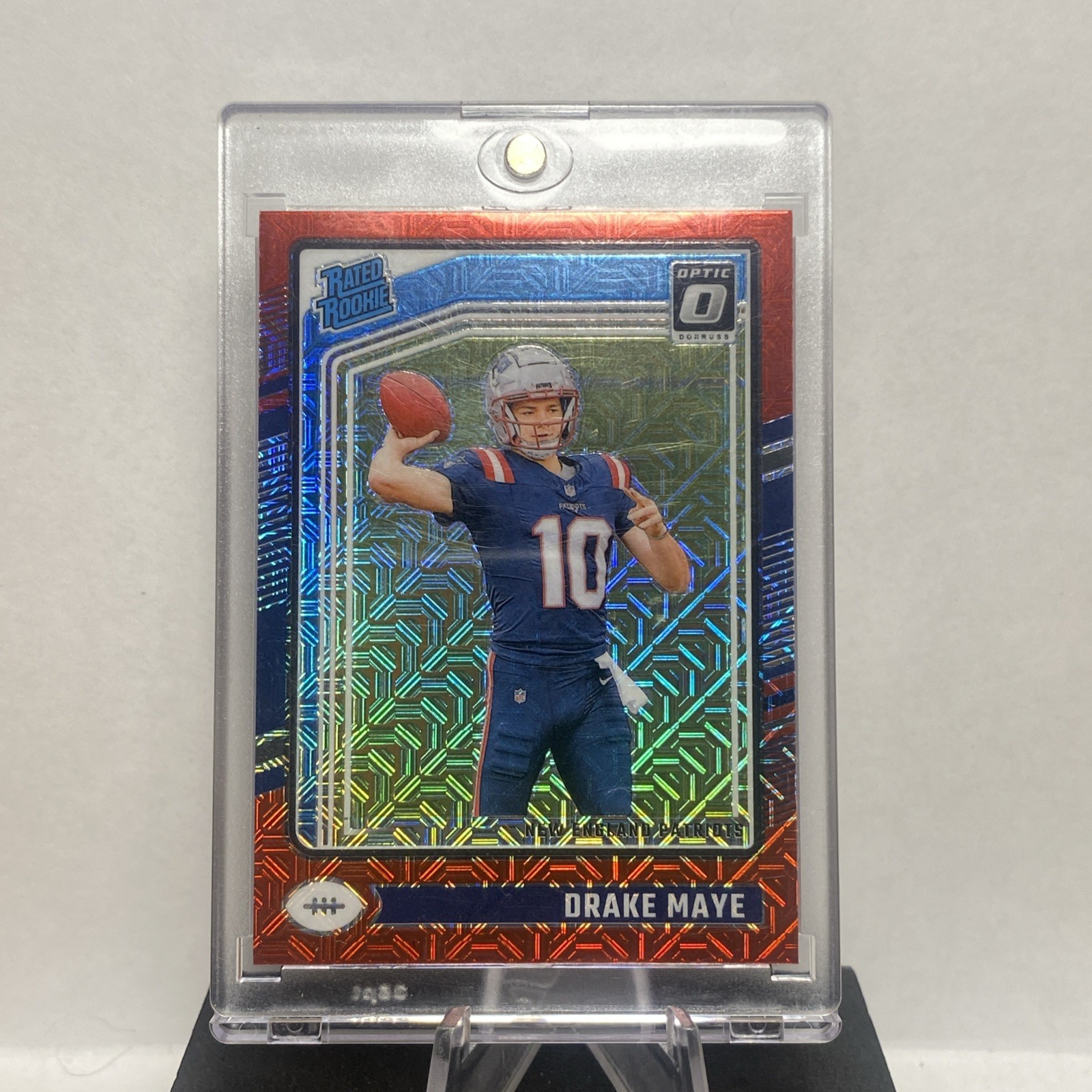 2024 Panini Donruss Optic - Rated Rookie Drake Maye #229 Red Mojo Prizm (RC)