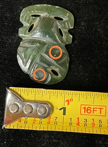 Vintage New Zealand Maori Carved green Jade Hei Tiki pendant jewelry - Picture 6 of 20