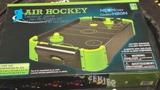 PMT Holdings Ltd. Neon Color Tabletop Air Hockey Game Battery 19.3x12x3.4in