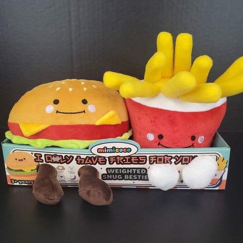Mimicoco - Hamburguesa y papas fritas 2 lb felpa con peso sensorial cómoda bestias - Imagen 1 de 6