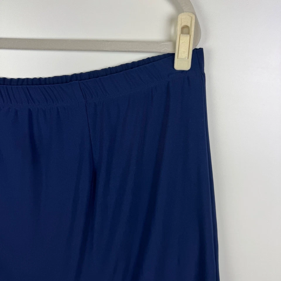 Minifalda Susan Graver 2X Azul Marino Tejido Líquido Elastizado Tirar de Cintura Elástica Foto 2 de 4