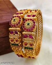 Indian Traditional Bollywood Gold plated Bangles Ethnic Bangle Sets for women