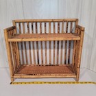 Vintage MCM Bamboo Wall Shelf Rattan Boho Chic 