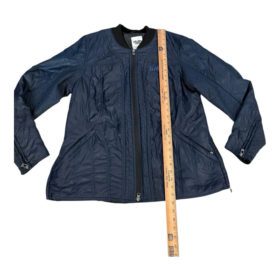 Harley Davidson Motorcycle Jacket Women Size 2XL Puffer Navy Blue Full Zip - Image 2 of 4