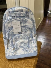 POTTERY BARN LOVESHACKFANCY GEAR-UP BLUE GARDEN DAMASK ROLLING BACKPACK New