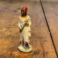 VTG Chalk / Plaster Nativity CAMEL DRIVER Christmas Manger Scene ~4” Tall