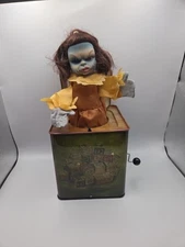 Vintage Atico Evil Zombie Jane Doll Jack In The Box Pop Up Sound Halloween Works
