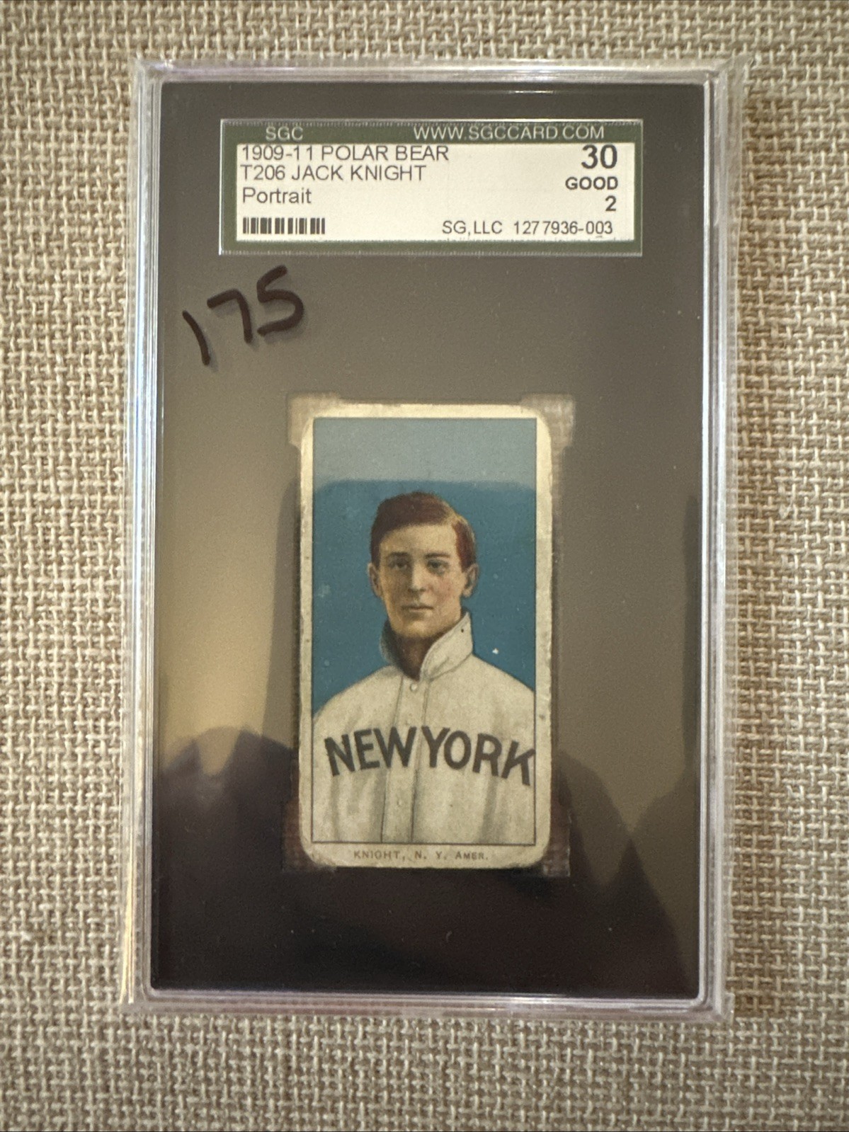 1910 Polar Bear Cigarettes (T206) SGC 2 Jack Knight Portrait