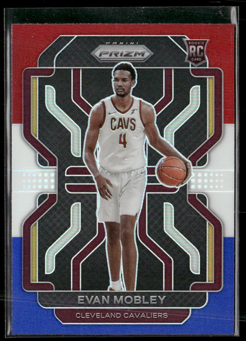 2021-22 Panini Prizm #325 Evan Mobley Red White and Blue