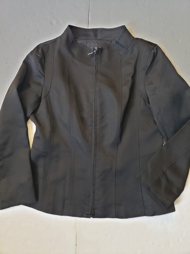 Lafayette 148 Standing Collar Tailored Full Zip Office Black Jacket Size 6 - Picture 3 of 10