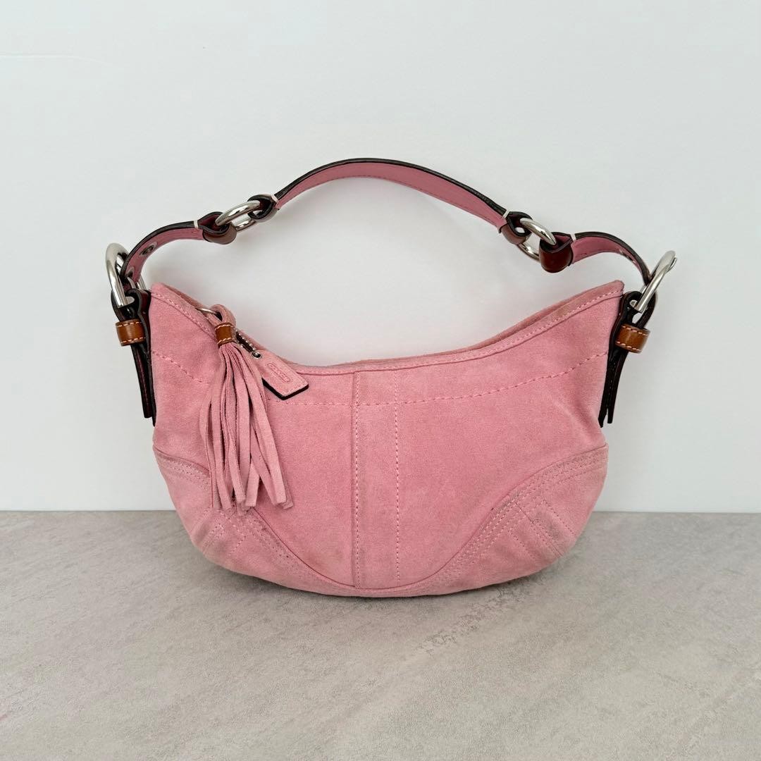 Coach Hobo One-Shoulder Handbag Suede Tassel Fringe Shoulder Bag 