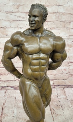 Bronze Abstrakte Muskel Modern Kunst Akt Mann Marmor Basis Skulptur Signiert - Bild 6 von 10