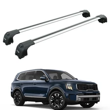 For Kia Telluride (2020-2025) Roof Rack Cross Bar Flush Rail, Silver