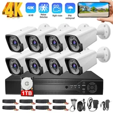 5MP 8CH H.265+ 4K HD Lite Outdoor CCTV Home Security Camera System w/1TB HDD US