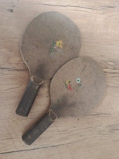 Tischtennis Schläger Paar Sammlerstücke Vintage Alt Original