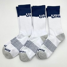 3 Pairs BOMBAS Men's Cushion Athletic Calf Socks Everyday Size Large white