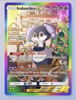 Pokemon TCG Pocket - Indedee EX - Rainbow 2 - Mega Rising - ENGLISCH