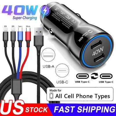 40W Super Fast Charging USB Type C Wall Charger For Samsung iPhone Android Phone