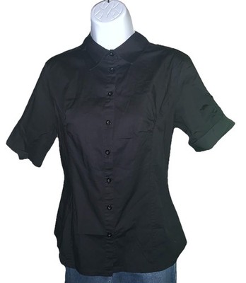 Vintage Y2K Personal Identity Black Button Up Blouse - Size Medium