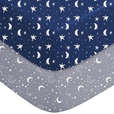 Baby Crib Sheets for Boys Girls Neutral, 2 Pack Crib Mattress Sheet for Stand...