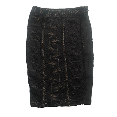 Givenchy Paris Bleistiftrock Damen klein schwarz Spitze Designer elegant