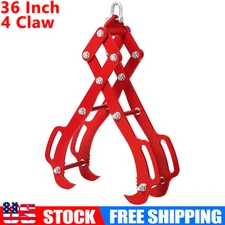 4 Claw Steel Claw Hook 36in Log Lifting Tongs Grapple Claw Lumber Skid Grabber