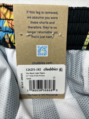 Pantalones Cortos CHUBBBIES Para Hombres S Natación 2 en 1 Forro Negro Tropical 5.5" Entrepierna - Imagen 7 de 14