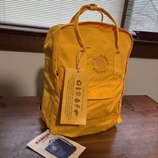 Image of Fjallraven RE-Kanken Backpack Yellow 16L New With Tags Recycled Plastic #23548