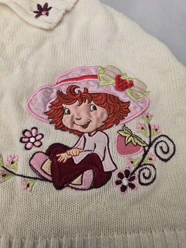 Strawberry Shortcake 2006 Girls Sleeveless Cardigan Vest Sweater Size 6 Vtg - Picture 3 of 15