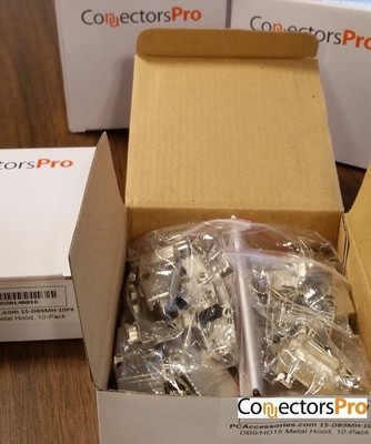 - Connectors Pro DB9 Metal Hood Back Shell DB-9 with Short Screws 10-Pack for...
