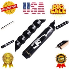 58" Pool Cue/Pool Stick Ergonomic Design Hardwood Canadian Maple 13mm Tip 18-...