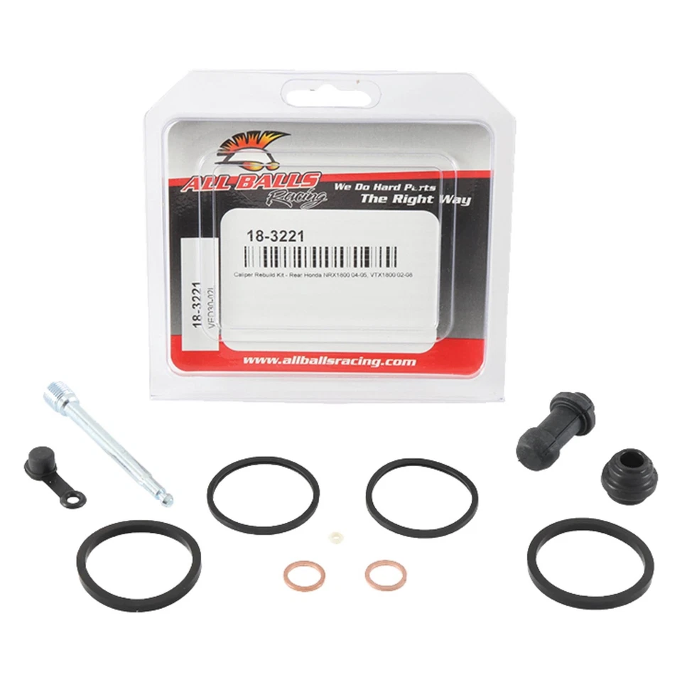 New All Balls Caliper Rebuild Kit 18-3221 for Honda VTX 1800 C 02-04 Foto 3 de 4