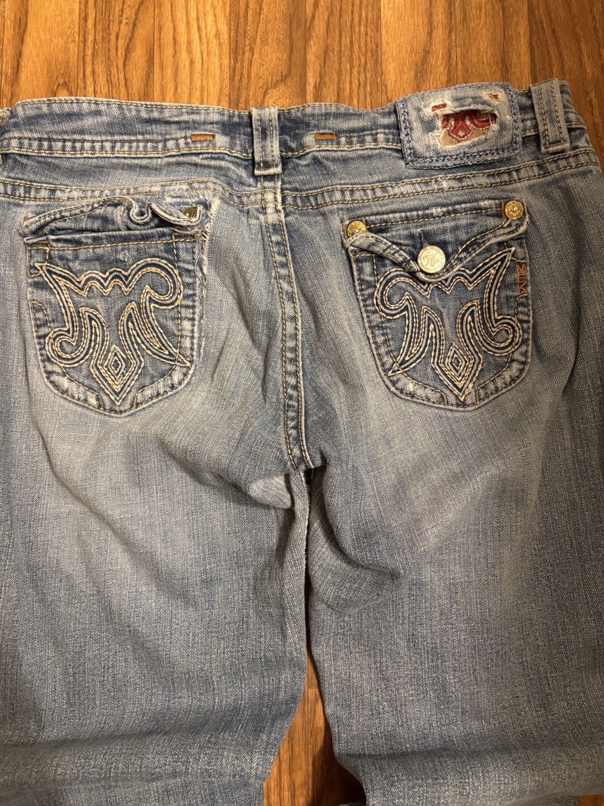 MEK DENIM OAXACA JEANS Men 31W 34L FADED DISTRESSED BOOT CUT JEANS NEW