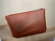 LIGHT BROWN Slim Coin Purse Wallet With Zipper, Credit Card Holder New