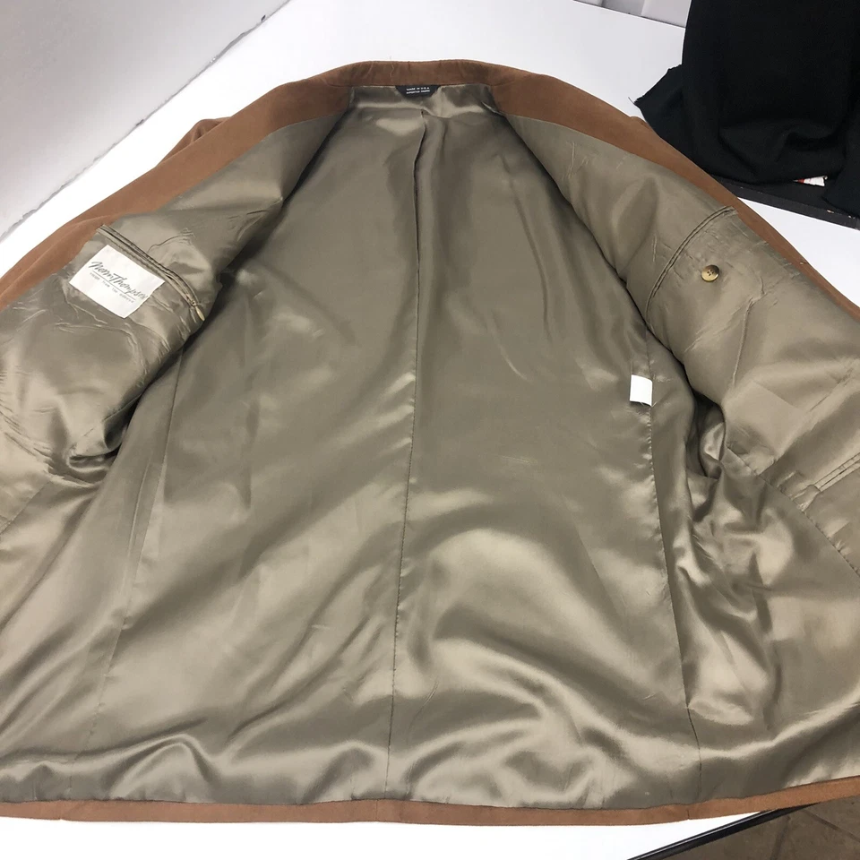 Nuevo Abrigo Deportivo Norm Thompson Marrón ULTRA GAMUZA Chaqueta de Microfibra CENA Blazer Foto 4 de 4