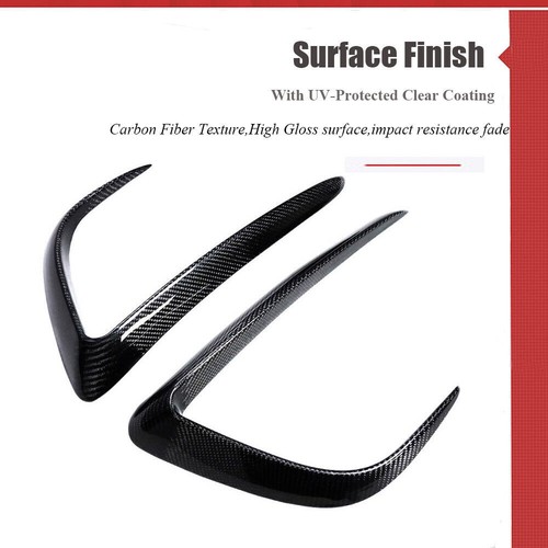 Fit For Tesla Model Y 2019-2022 REAL CARBON Front Bumper Splitter Canards Fins - Picture 10 of 11