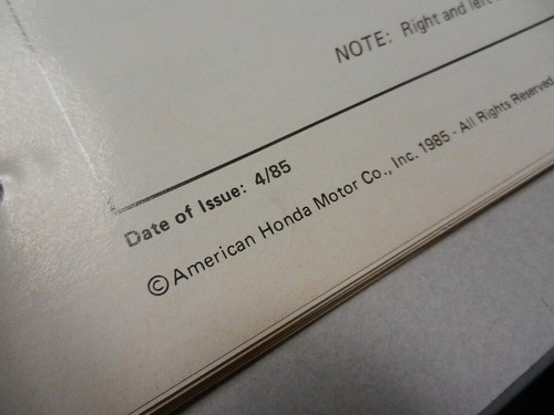 Honda Factory Set Up Instructions Manual 1985 CH150 D Elite 150 MPD 8704 8504 - Picture 5 of 10