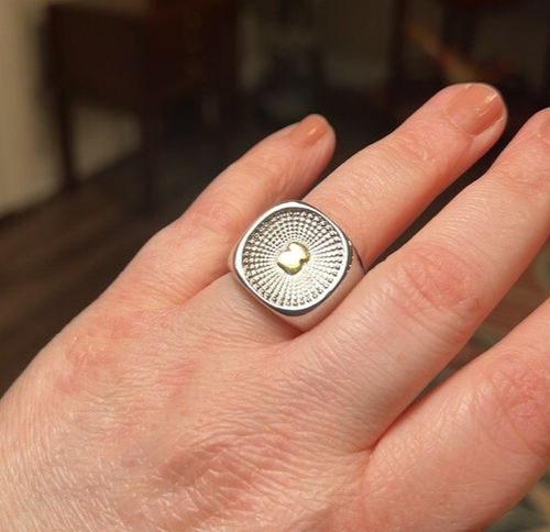 VTG Silver and Gold Tous Style Bear Ring Chunky Signet Nice! - Picture 3 of 5