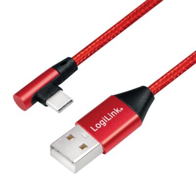1m USB C Kabel Ladekabel Datenkabel gewinkelt Type-C Handy Laptop MacBook rot