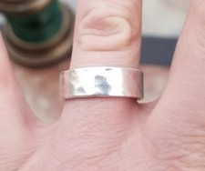 925 THICK STERLING SILVER TEXTURED BAND RING