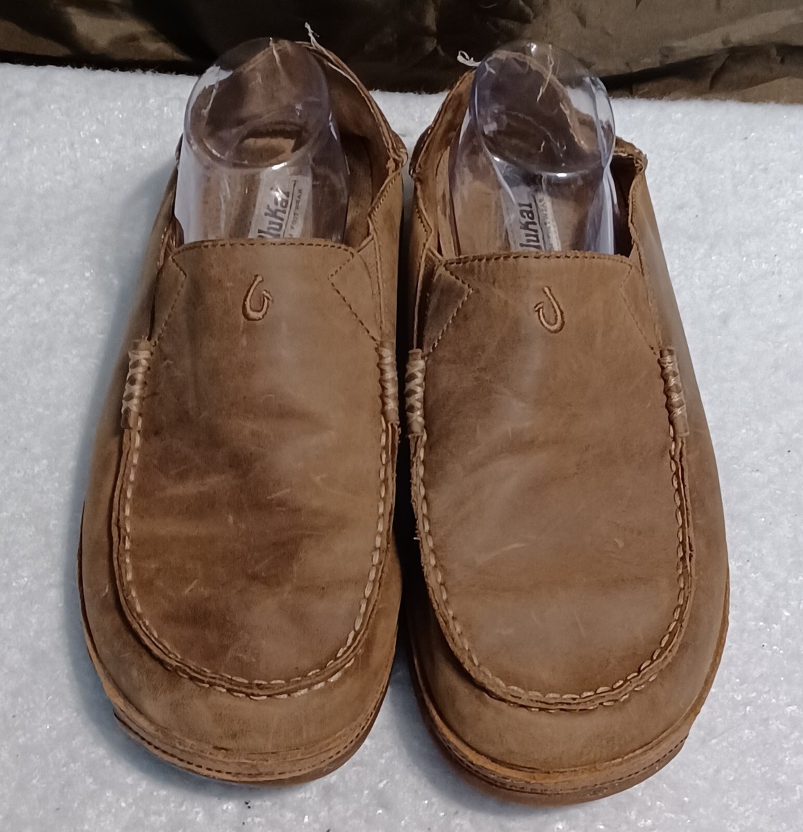 OluKai Moloa Leather Slip On Loafers Mens 12 Tan Brown 10128-2733 Drop-In Heel Shop Brown Mens Moloa Slip On Shoes – Shoebacca main image 2